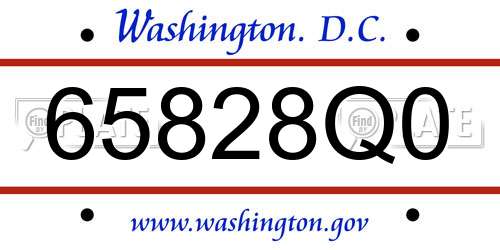 65828Q0 District Of Columbia License Plate
