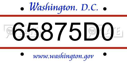 65875D0 District Of Columbia License Plate