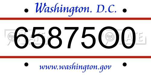 65875O0 District Of Columbia License Plate