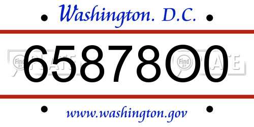 65878O0 District Of Columbia License Plate