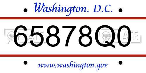 65878Q0 District Of Columbia License Plate
