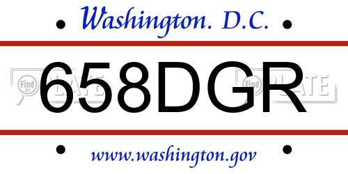 658DGR District Of Columbia License Plate