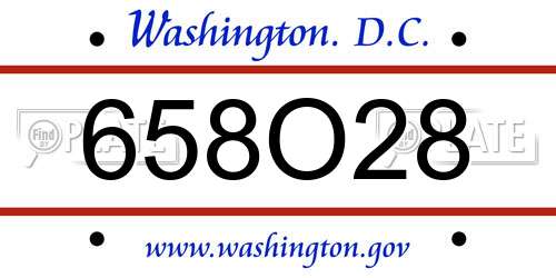 658O28 District Of Columbia License Plate