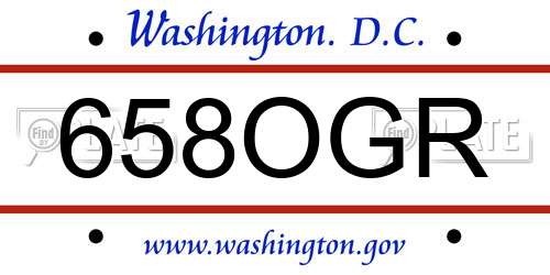 658OGR District Of Columbia License Plate
