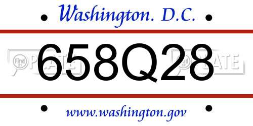 658Q28 District Of Columbia License Plate