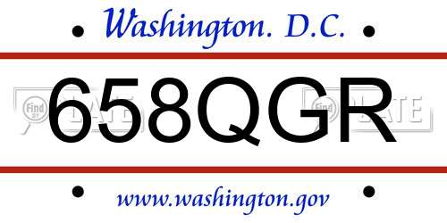 658QGR District Of Columbia License Plate