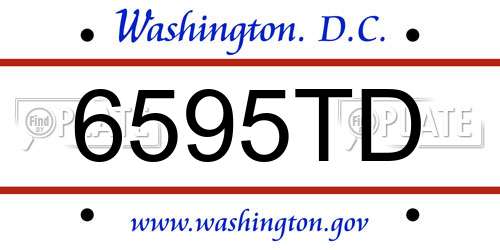 6595TD District Of Columbia License Plate