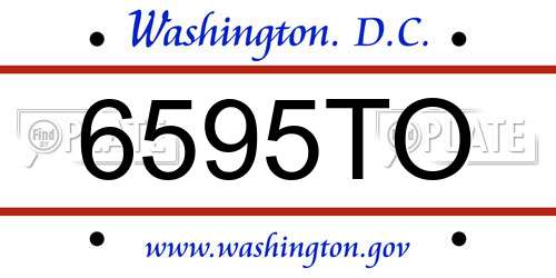 6595TO District Of Columbia License Plate