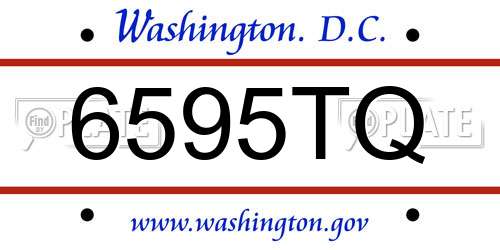 6595TQ District Of Columbia License Plate