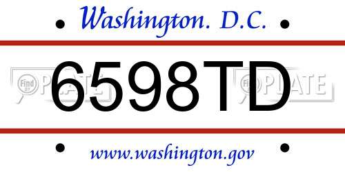 6598TD District Of Columbia License Plate