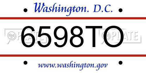 6598TO District Of Columbia License Plate