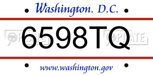 6598TQ District Of Columbia License Plate
