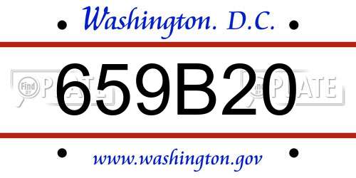 659B20 District Of Columbia License Plate