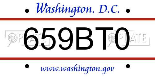 659BT0 District Of Columbia License Plate