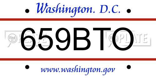 659BTO District Of Columbia License Plate