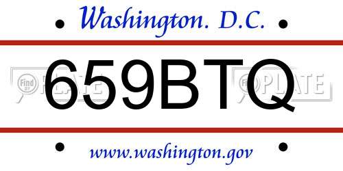 659BTQ District Of Columbia License Plate