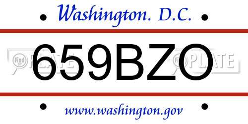 659BZO District Of Columbia License Plate