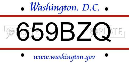 659BZQ District Of Columbia License Plate