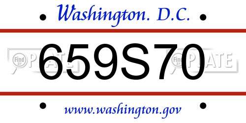 659S70 District Of Columbia License Plate