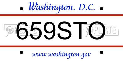 659STO District Of Columbia License Plate