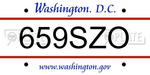 659SZO District Of Columbia License Plate