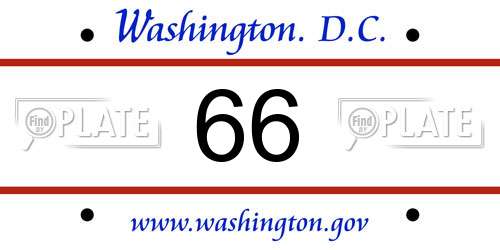 66 District Of Columbia License Plate