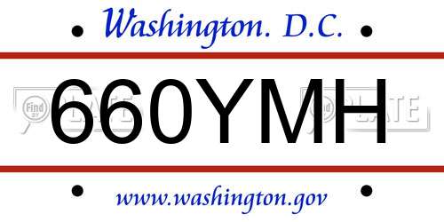 660YMH District Of Columbia License Plate