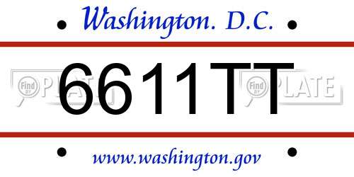 6611TT District Of Columbia License Plate