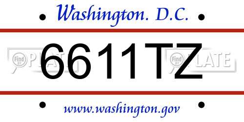 6611TZ District Of Columbia License Plate