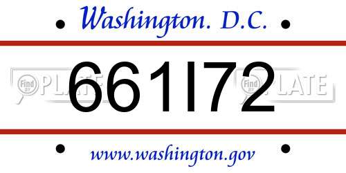 661I72 District Of Columbia License Plate