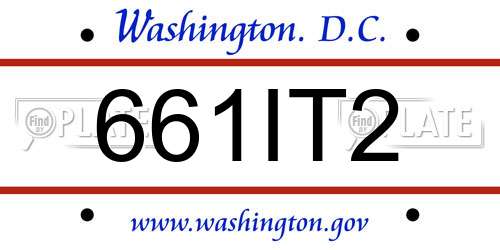 661IT2 District Of Columbia License Plate