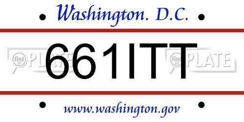 661ITT District Of Columbia License Plate