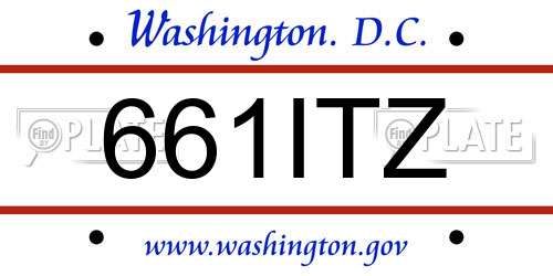 661ITZ District Of Columbia License Plate