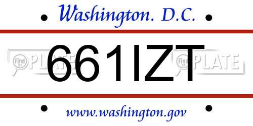 661IZT District Of Columbia License Plate
