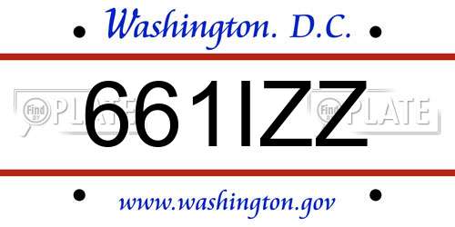 661IZZ District Of Columbia License Plate
