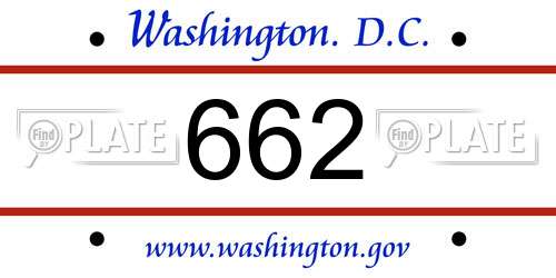 662 District Of Columbia License Plate