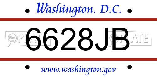6628JB District Of Columbia License Plate