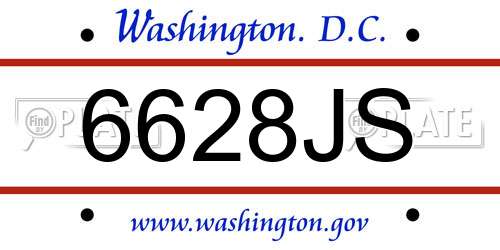 6628JS District Of Columbia License Plate