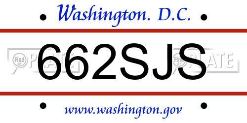 662SJS District Of Columbia License Plate