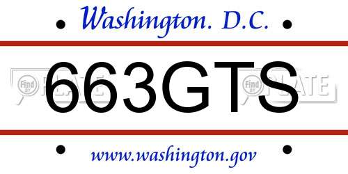 663GTS District Of Columbia License Plate