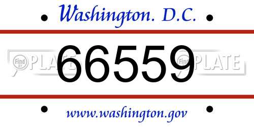 66559 District Of Columbia License Plate