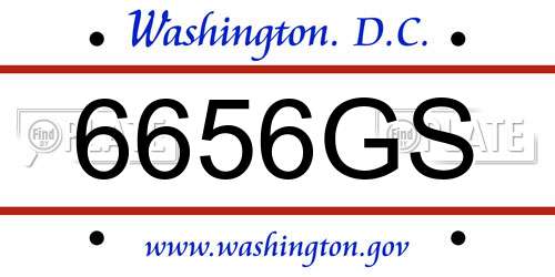 6656GS District Of Columbia License Plate