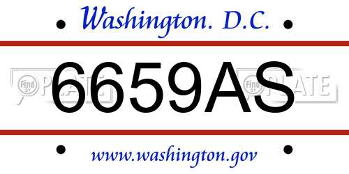 6659AS District Of Columbia License Plate