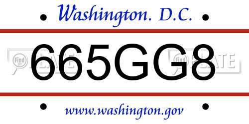 665GG8 District Of Columbia License Plate