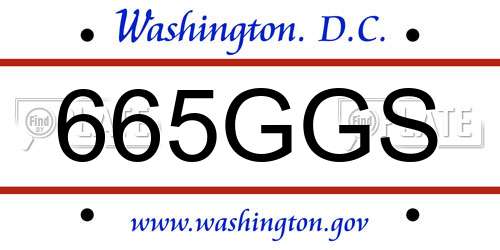 665GGS District Of Columbia License Plate