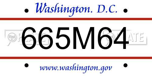 665M64 District Of Columbia License Plate