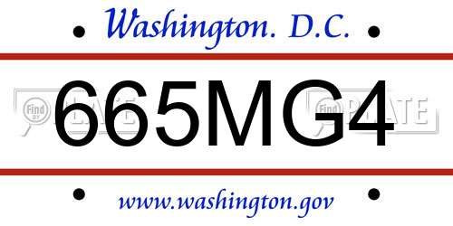 665MG4 District Of Columbia License Plate