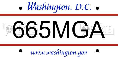 665MGA District Of Columbia License Plate
