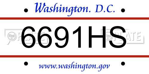 6691HS District Of Columbia License Plate