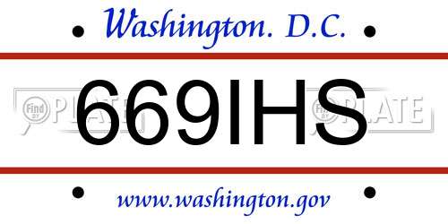 669IHS District Of Columbia License Plate